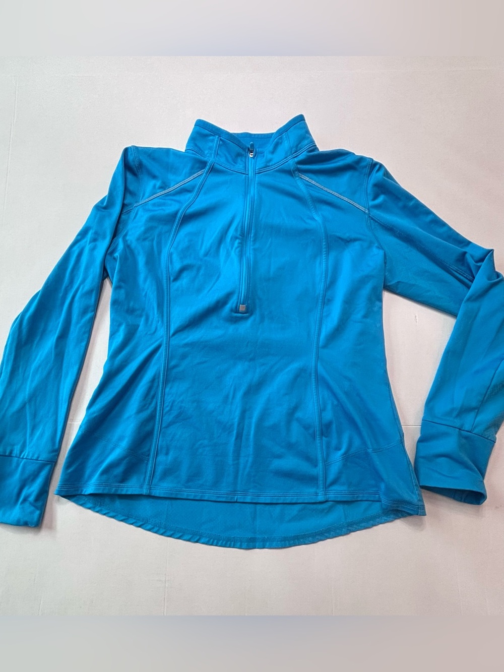 Athleta Teal Blue Quarter-Zip Performance Top